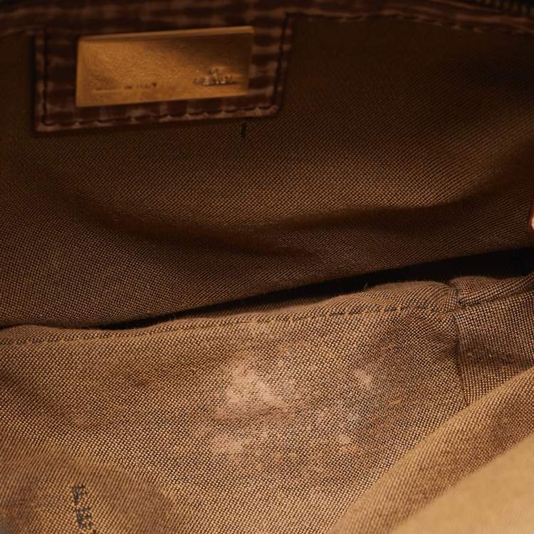 Pre Owned Fendi Tobacco Zucca Canvas and Leather Chef Hobo