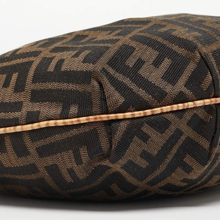 Pre Owned Fendi Tobacco Zucca Canvas and Leather Chef Hobo