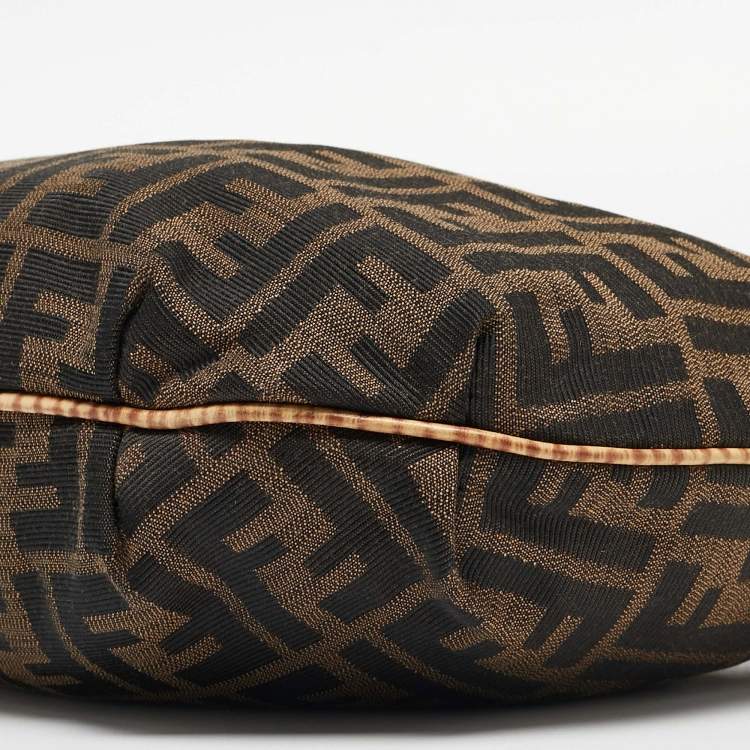 Pre Owned Fendi Tobacco Zucca Canvas and Leather Chef Hobo