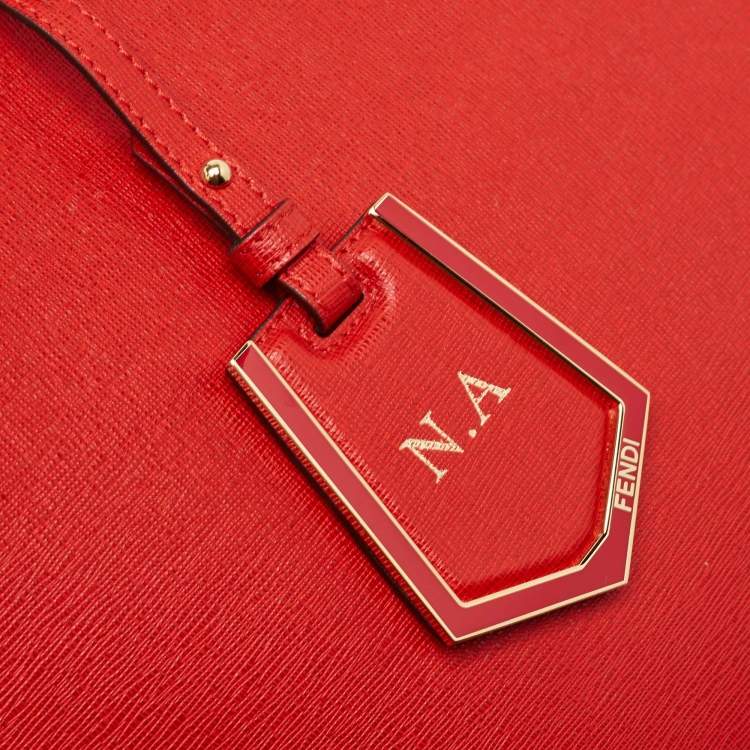 Pre Owned Fendi Red Leather Medium 2Jours Tote