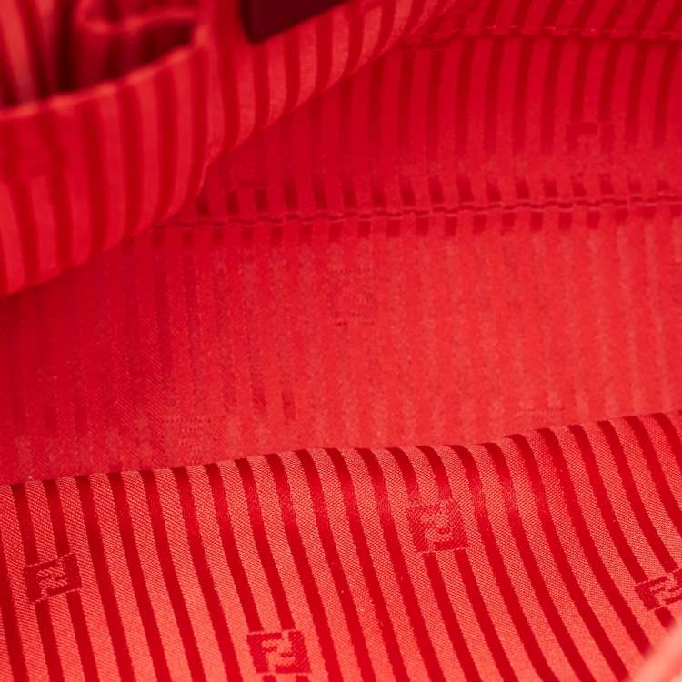 Pre Owned Fendi Red Leather Medium 2Jours Tote