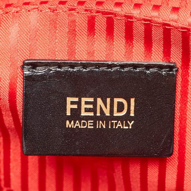 Pre Owned Fendi Red Leather Medium 2Jours Tote
