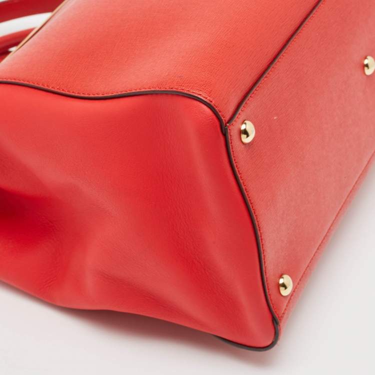 Pre Owned Fendi Red Leather Medium 2Jours Tote