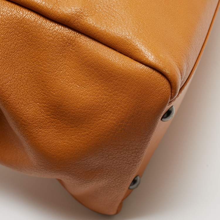 Pre Owned Fendi Tan Leather Large Peekaboo Top Handle Bag