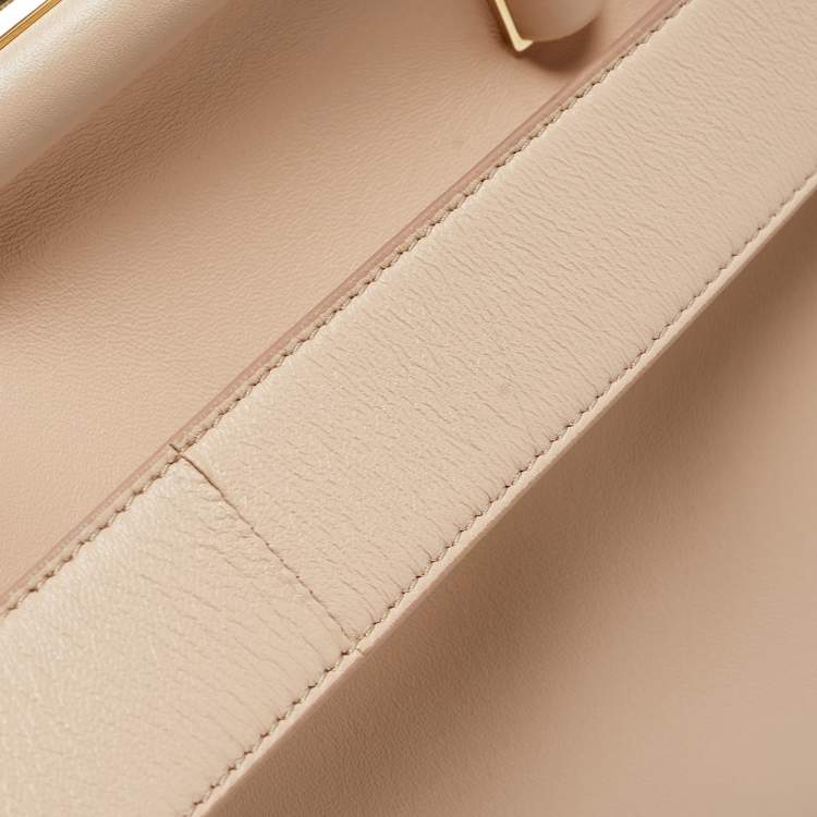Pre Owned Fendi Beige Leather Medium First Shoulder Bag