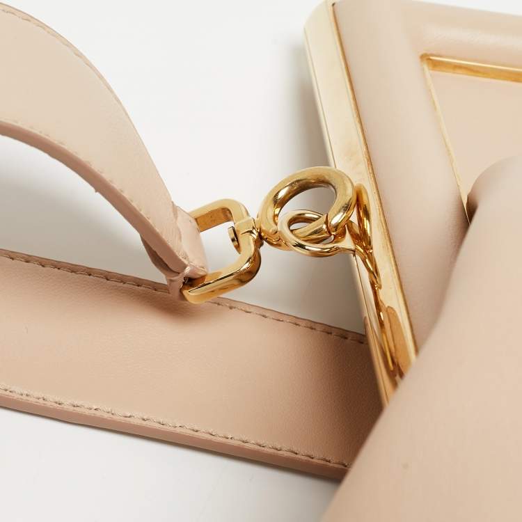 Pre Owned Fendi Beige Leather Medium First Shoulder Bag