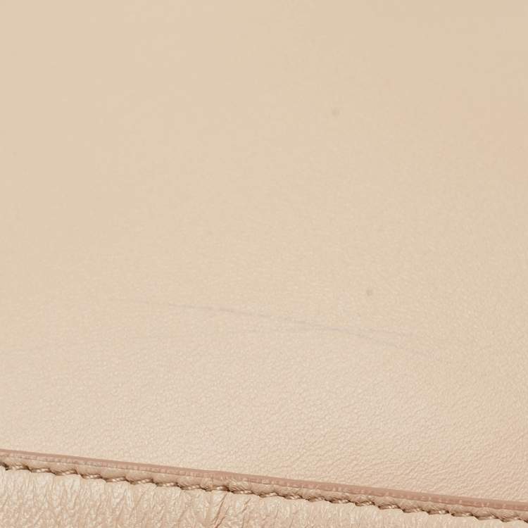 Pre Owned Fendi Beige Leather Medium First Shoulder Bag