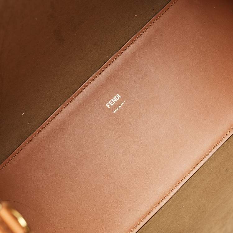 Pre Owned Fendi Brown Leather Medium Sunshine Tote