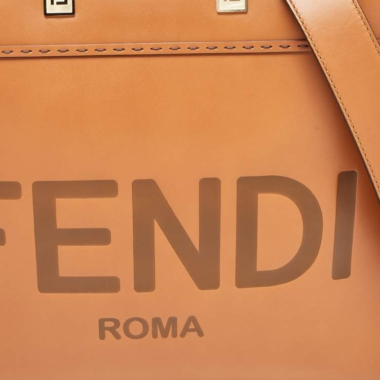 Pre Owned Fendi Brown Leather Medium Sunshine Tote
