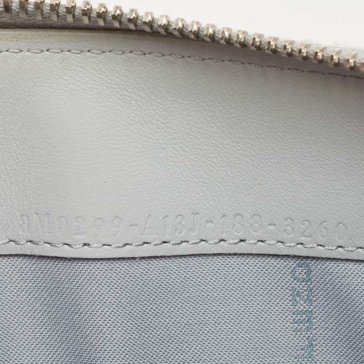 Pre Owned Fendi Grey Leather Logo Studded Zip Around Wallet 