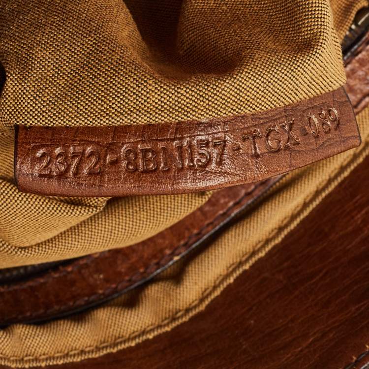 Pre Owned Fendi Brown/Tobacco Zucca Canvas and Leather Small Chef De Jour Bag
