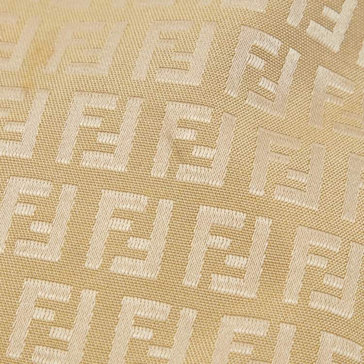 Pre Owned Fendi Beige Zucchino Canvas Small Vintage Roll Tote