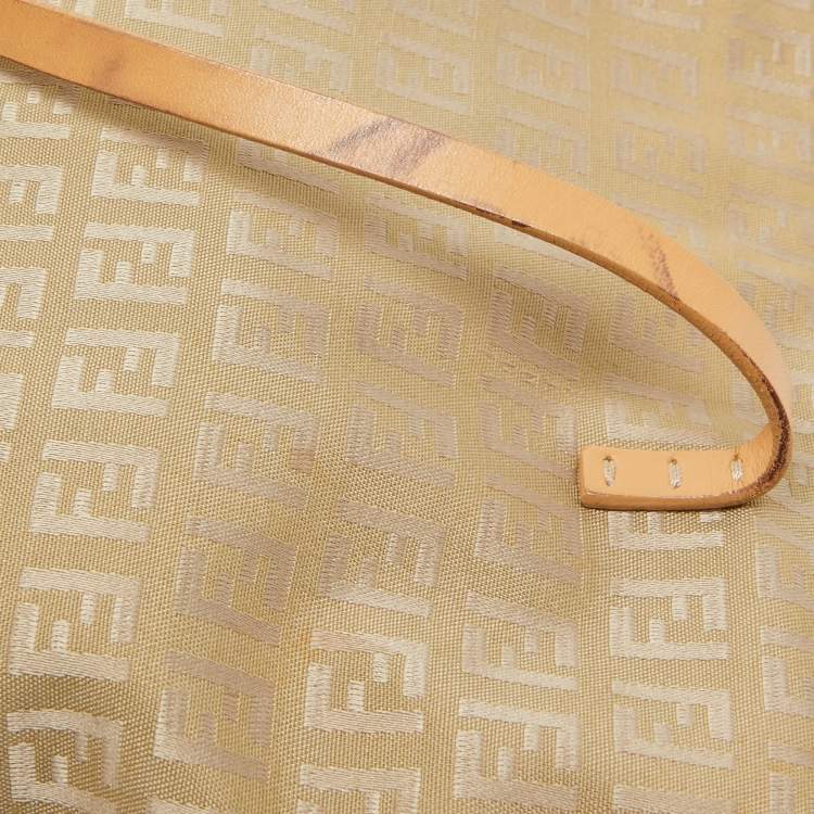 Pre Owned Fendi Beige Zucchino Canvas Small Vintage Roll Tote