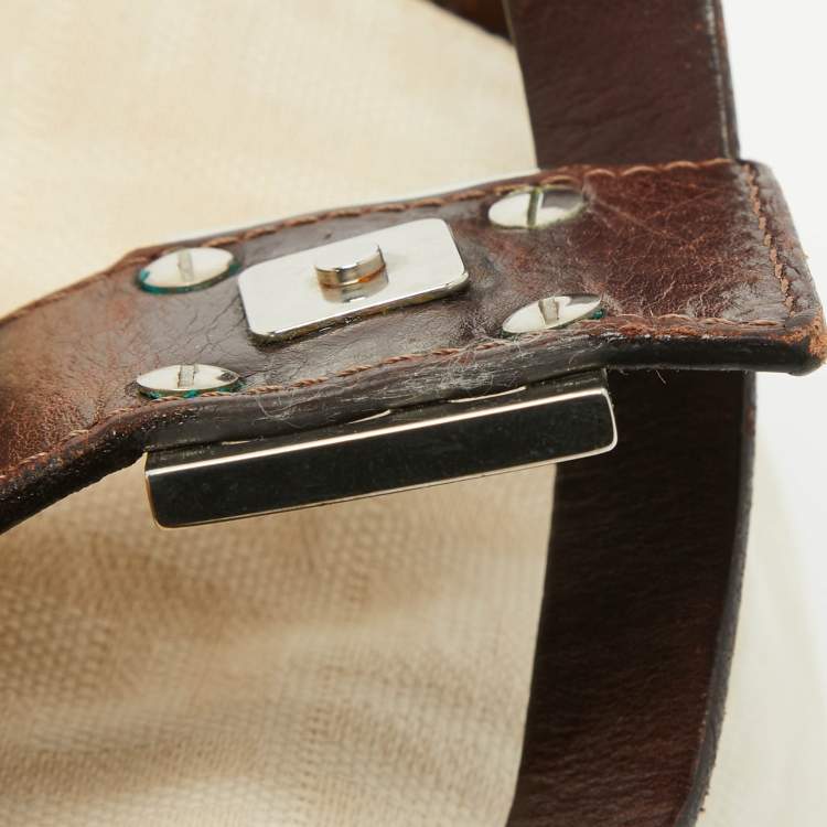 Pre Owned Fendi Beige/Brown Zucca Canvas and Leather Vintage Baguette Bag