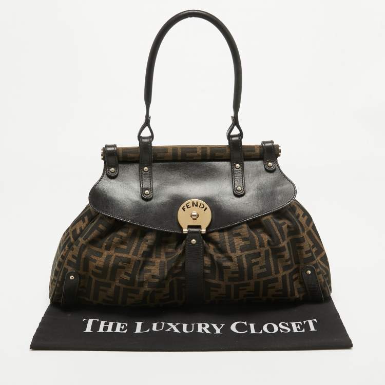 مملوكة مسبقًا Fendi Tobacco Zucca Canvas and Leather Magic Bag