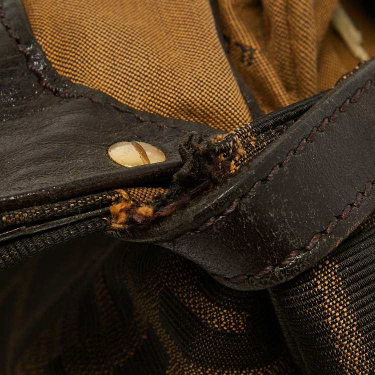 مملوكة مسبقًا Fendi Tobacco Zucca Canvas and Leather Magic Bag