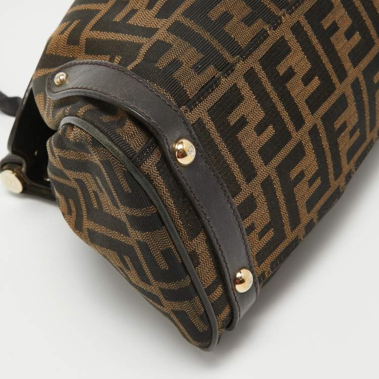 مملوكة مسبقًا Fendi Tobacco Zucca Canvas and Leather Magic Bag