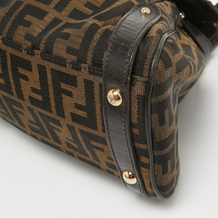 مملوكة مسبقًا Fendi Tobacco Zucca Canvas and Leather Magic Bag