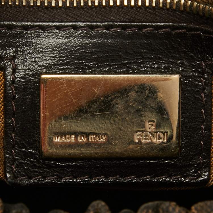 مملوكة مسبقًا Fendi Tobacco Zucca Canvas and Leather Magic Bag