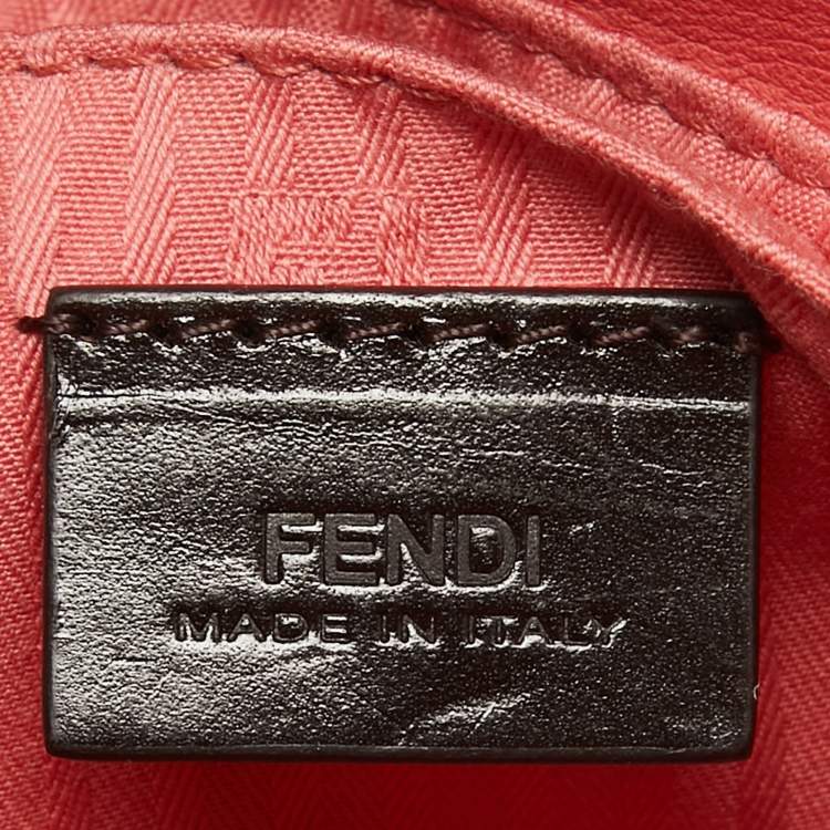 Pre Owned Fendi Coral Pink Leather Fendista Chain Bag