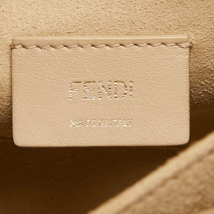 Pre Owned Fendi Black/Brown FF Leather Medium Kan I Shoulder Bag