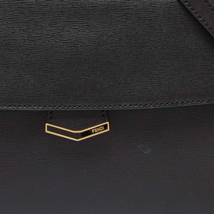 Pre Owned Fendi Black Leather Demi Jour Top Handle Bag