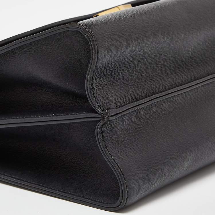Pre Owned Fendi Black Leather Demi Jour Top Handle Bag