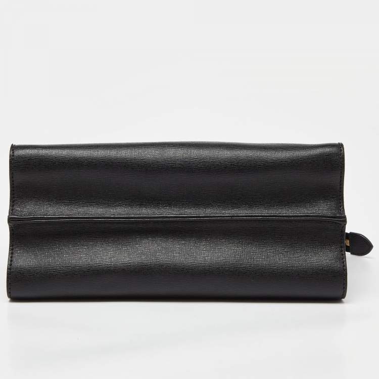 Pre Owned Fendi Black Leather Demi Jour Top Handle Bag