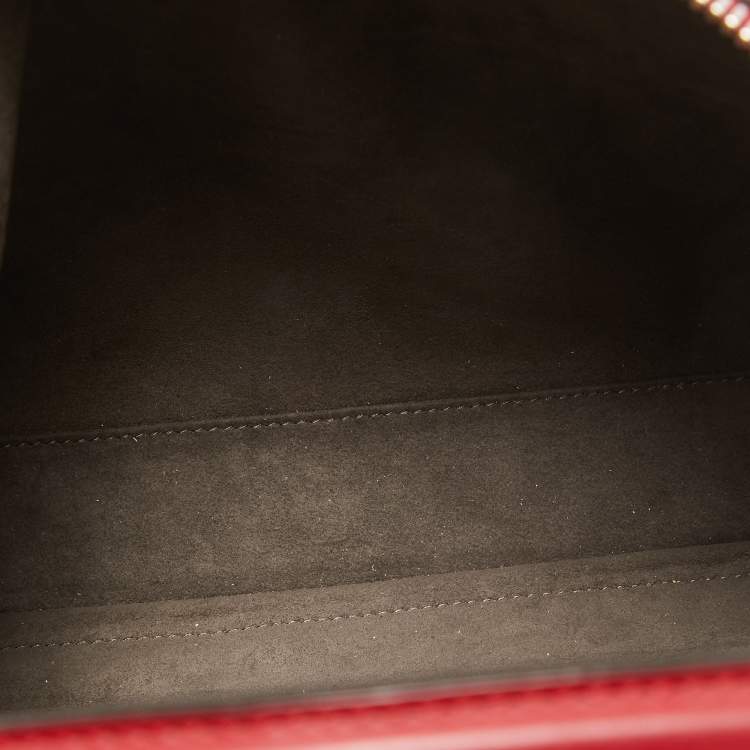 Pre Owned Fendi Red Leather Dotcom Top Handle Bag