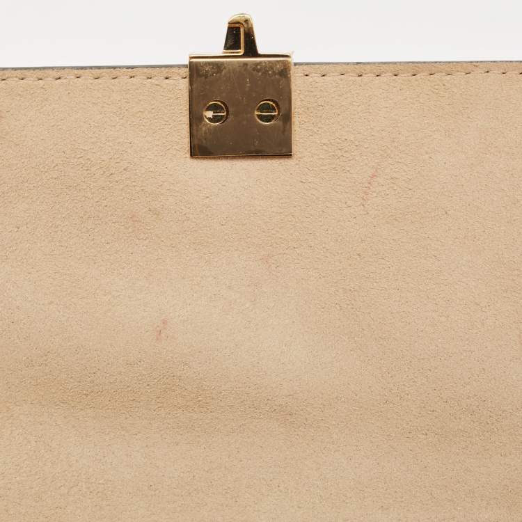 Pre Owned Fendi Red Zucca Embossed Leather Small Kan I Flap Shoulder Bag