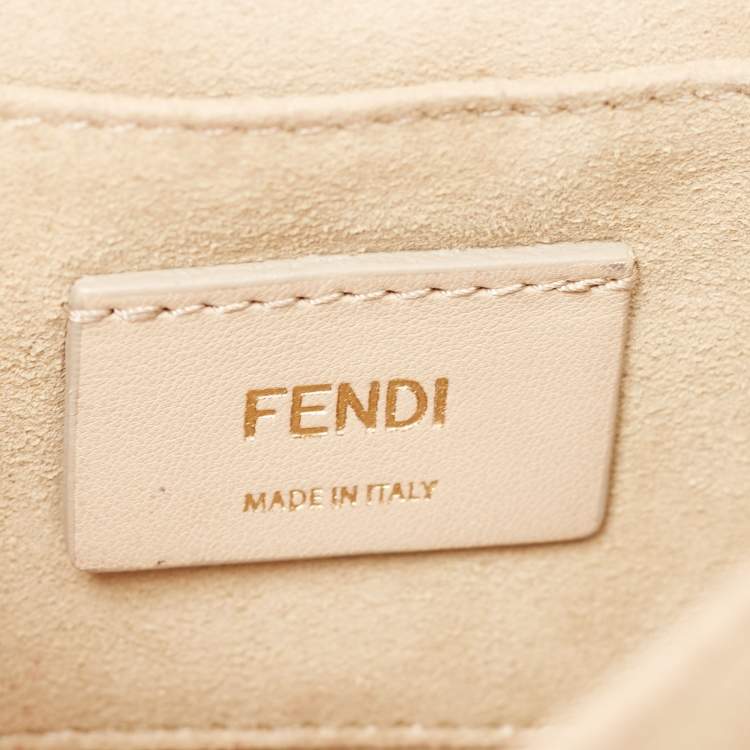 Pre Owned Fendi Red Zucca Embossed Leather Small Kan I Flap Shoulder Bag