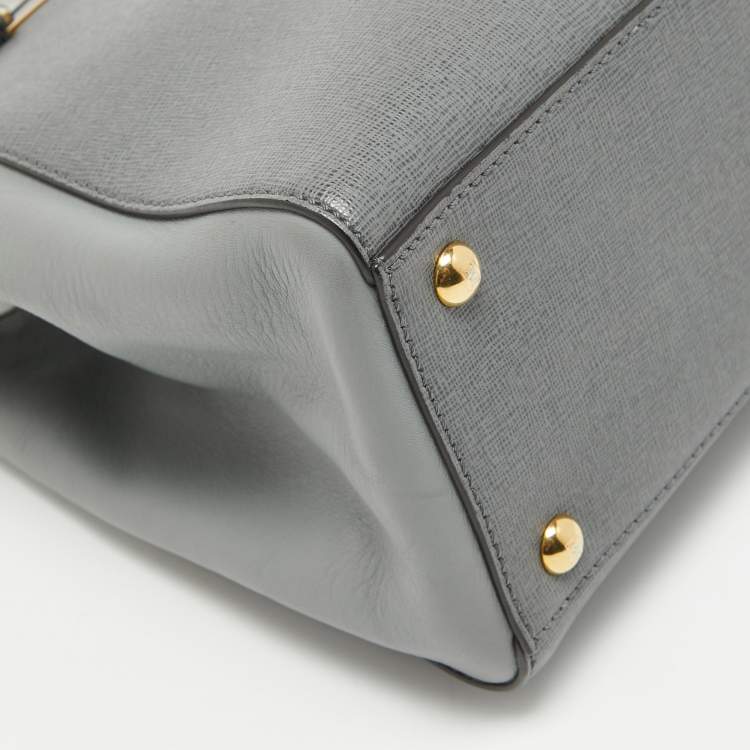 Pre Owned Fendi Grey Leather Petite Sac 2jours Tote