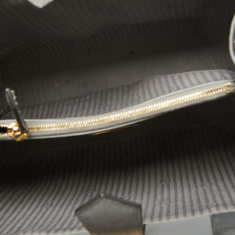 Pre Owned Fendi Grey Leather Petite Sac 2jours Tote