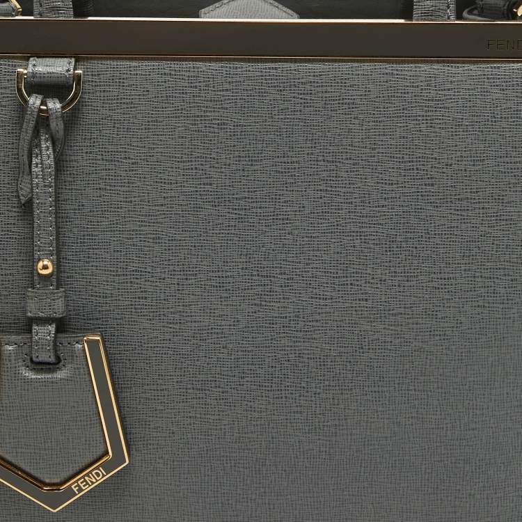 Pre Owned Fendi Grey Leather Petite Sac 2jours Tote