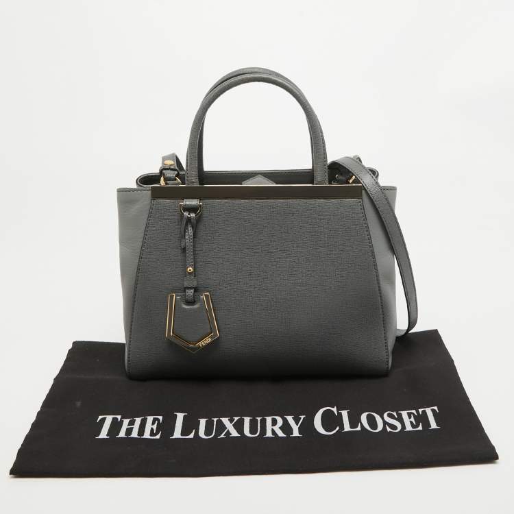 Pre Owned Fendi Grey Leather Petite Sac 2jours Tote
