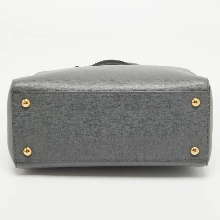 Pre Owned Fendi Grey Leather Petite Sac 2jours Tote