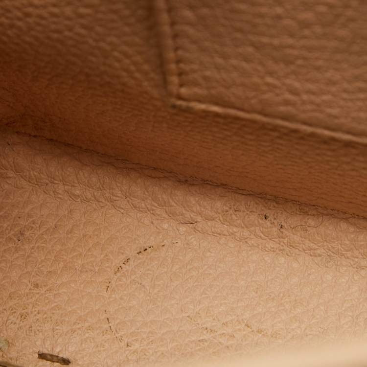 Pre Owned Fendi Peach Selleria Leather and Python Mini Peekaboo Top Handle Bag