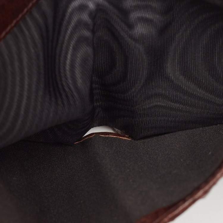 Pre Owned Fendi Brown/Beige Zucchino Fabric and Leather FF French Wallet