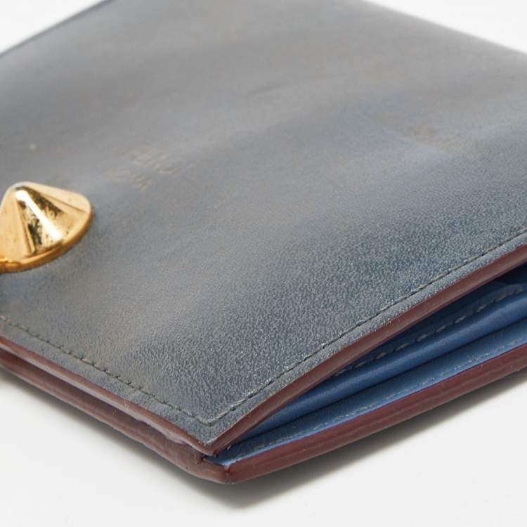 Pre Owned Fendi Grey Leather By The Way Bifold Wallet