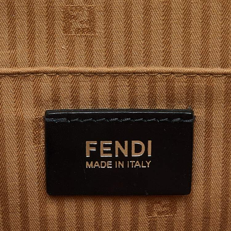 Pre Owned Fendi Tri Color Leather Small Demi Jour Top Handle Bag