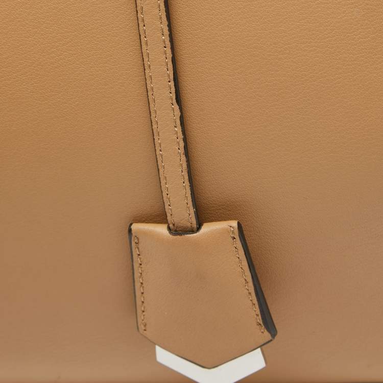 Pre Owned Fendi Beige Leather Medium Studded 3Jours Tote