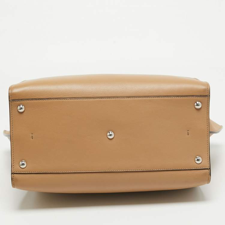 Pre Owned Fendi Beige Leather Medium Studded 3Jours Tote