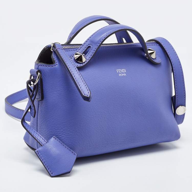 Pre Owned Fendi Lavender Leather Mini By The Way Crossbody Bag