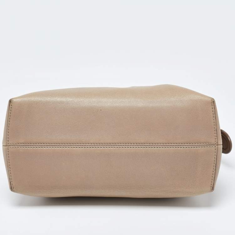 Pre Owned Fendi Two Tone Beige Leather Medium By The Way Bag