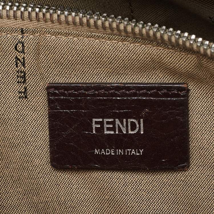 Pre Owned Fendi Two Tone Beige Leather Medium By The Way Bag