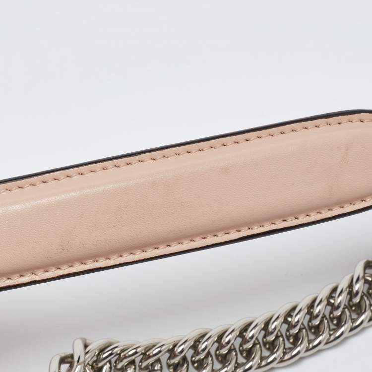 Pre Owned Fendi Peach Scalloped Leather Medium Kan I Shoulder Bag