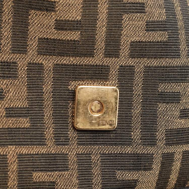 Pre Owned Fendi Tobacco Zucca Jacquard Canvas Medium Baguette Bag
