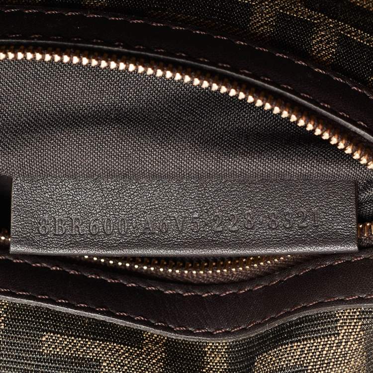 Pre Owned Fendi Tobacco Zucca Jacquard Canvas Medium Baguette Bag