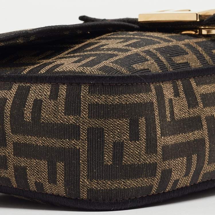 Pre Owned Fendi Tobacco Zucca Jacquard Canvas Medium Baguette Bag