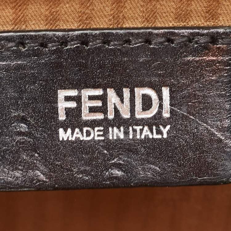 Pre Owned Fendi Tri Color Leather Small Demi Jour Top Handle Bag